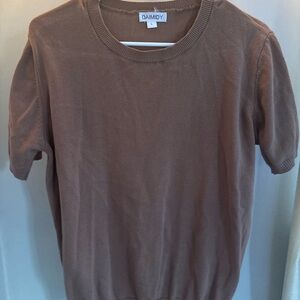 Daimidy Brown Short Sleeve Sweater